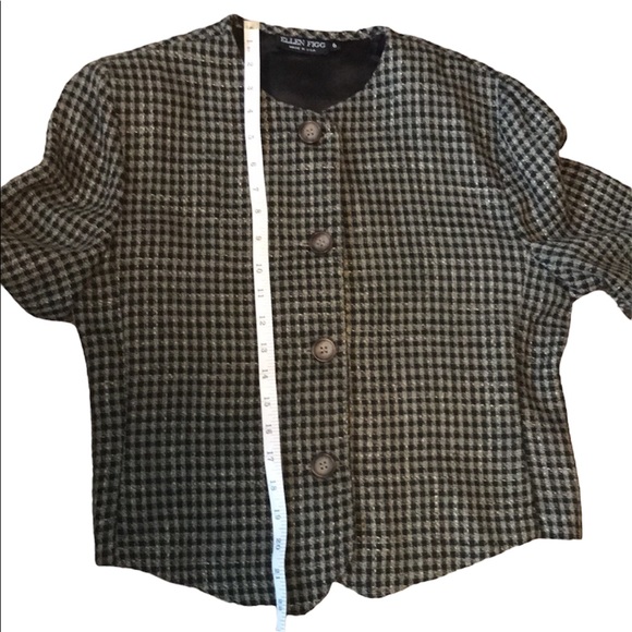 Vintage Ellen Tracy Houndstooth Wool Jacket - Classic & Chic size 6 - Picture 8 of 8